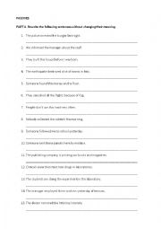 English Worksheet: Passive practice