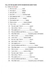 English Worksheet: POSSESSIVE ADJECTIVES