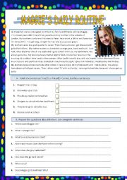 English Worksheet: Daily routine-Maggies daily routine