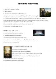English Worksheet: visions of the future in tv series