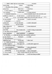 English Worksheet: Passive _ Multiple Choice