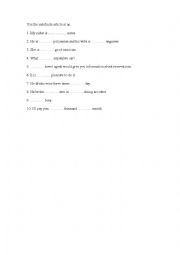 English Worksheet: INDEFINITE ARTICLE A/AB