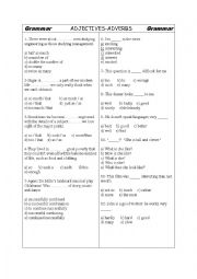 English Worksheet: adjectives/adverbs
