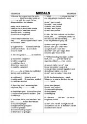 English Worksheet: modals