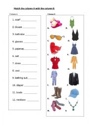 English Worksheet: Clothing