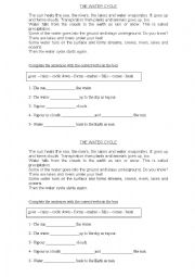 English Worksheet: The water cycle