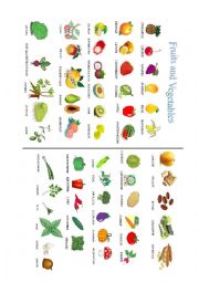 English Worksheet: FRUIT AND VEGETABLES