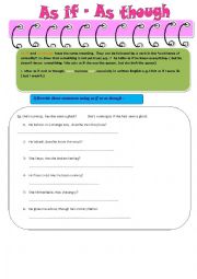 English Worksheet:  as if  as though