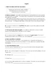 English Worksheet: Famous dishes