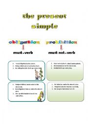English Worksheet: The present simple/obligation/prohibition