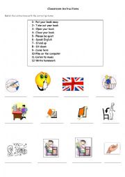 English Worksheet: Classroom instructions
