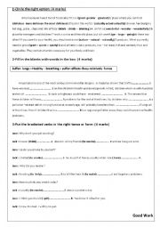 English Worksheet: mid term test 2