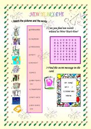 English Worksheet: New Years Eve Games