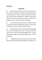 English Worksheet: reading passage serves as a text for 8th form