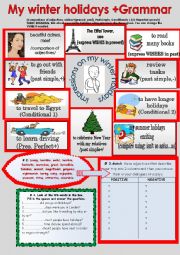 English Worksheet: Impressions on my winter holidays.