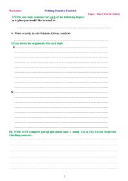English Worksheet: Writing practice exercises