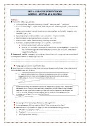 English Worksheet: unit 3 lesson 9