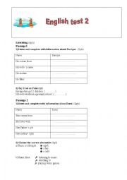 English Worksheet: Mid term test 2 7th form (part 1)
