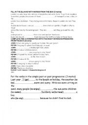English Worksheet: language exercises useful for  8th form test