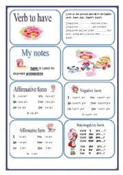 English Worksheet: HAVE MINIBOOK