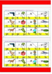 English Worksheet: duet sounds forming a word p3