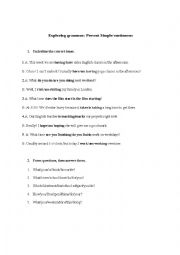 English Worksheet: Present Simple/Present Continuous