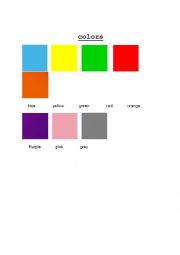 English Worksheet: basic colors