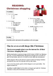 English Worksheet: Christmas shopping