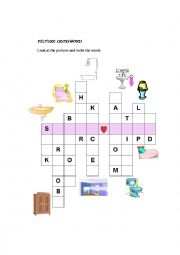 English Worksheet: picture crossword