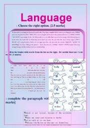 9th form test n1 part 2 (Language)