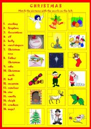 English Worksheet: CHRISTMAS - matching
