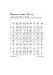 Christmas vocabulary wordsearch
