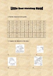 English Worksheet: Little Red Riding Hood