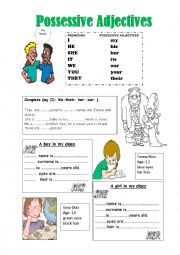 English Worksheet: possessive adjectives
