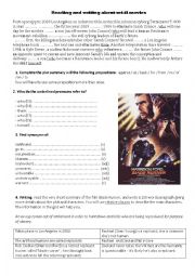 English Worksheet: Reading and writing about sci-fi movies