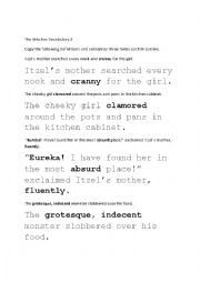 English Worksheet: The Witches Vocabulary