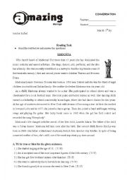 English Worksheet: Madonna