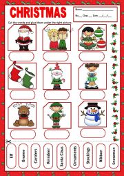 English Worksheet: CHRISTMAS - MATCHING