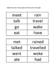 Past Simple - match the verbs in the present with the verbs in the past