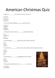 English Worksheet: American Christmas Grammar Quiz