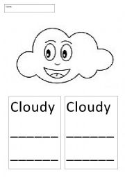 English Worksheet: Weather Flash Cards and Wordsearch