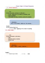 English Worksheet:  present simple / present progressive