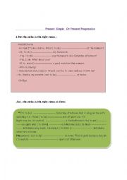 English Worksheet: present simple / present progressive practise 