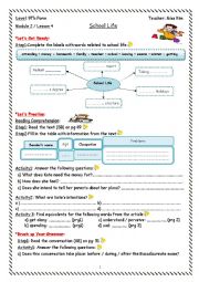 English Worksheet: School Life