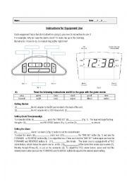 English Worksheet: Equipment Use