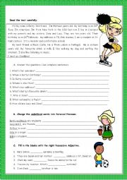 English Worksheet: Me and my family