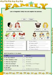 English Worksheet: Margaridas family