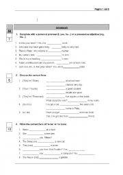 English Worksheet: Grammar Elementary Level