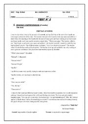 English Worksheet: 9th form TEST