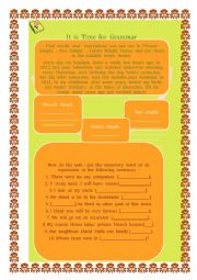 English Worksheet: It  is  Time  for  Grammar